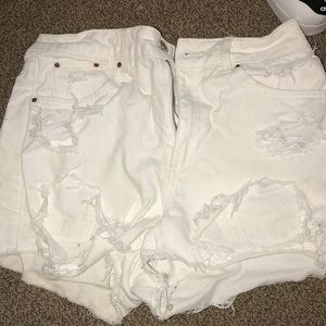 new top shop white jean shorts USA size 6